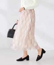 K2HDD23064 a.v.v(アー・ヴェ・ヴェ) チェック柄チュールスカート ピンク