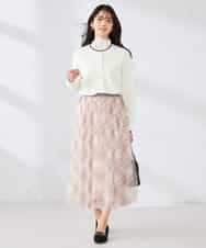 K2HDD23064 a.v.v(アー・ヴェ・ヴェ) チェック柄チュールスカート ピンク