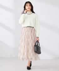 K2HDD23064 a.v.v(アー・ヴェ・ヴェ) チェック柄チュールスカート ピンク