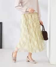 K2HDD23064 a.v.v(アー・ヴェ・ヴェ) チェック柄チュールスカート ピンク