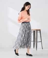 K2HDD23064 a.v.v(アー・ヴェ・ヴェ) チェック柄チュールスカート ピンク