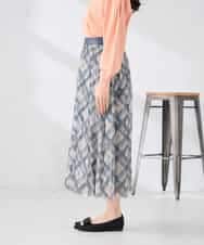 K2HDD23064 a.v.v(アー・ヴェ・ヴェ) チェック柄チュールスカート ピンク