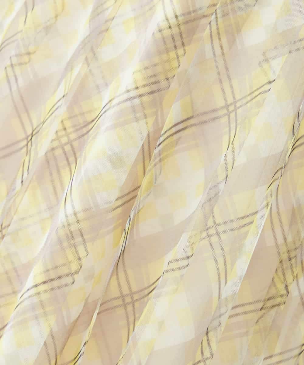 K2HDD23064 a.v.v(アー・ヴェ・ヴェ) チェック柄チュールスカート ピンク