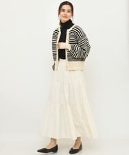 K2HDS03054 a.v.v(アー・ヴェ・ヴェ) ライトタフタティアードスカート アイボリー