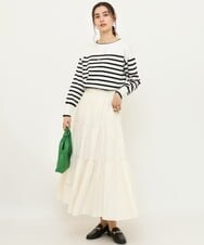 K2HDS03054 a.v.v(アー・ヴェ・ヴェ) ライトタフタティアードスカート アイボリー