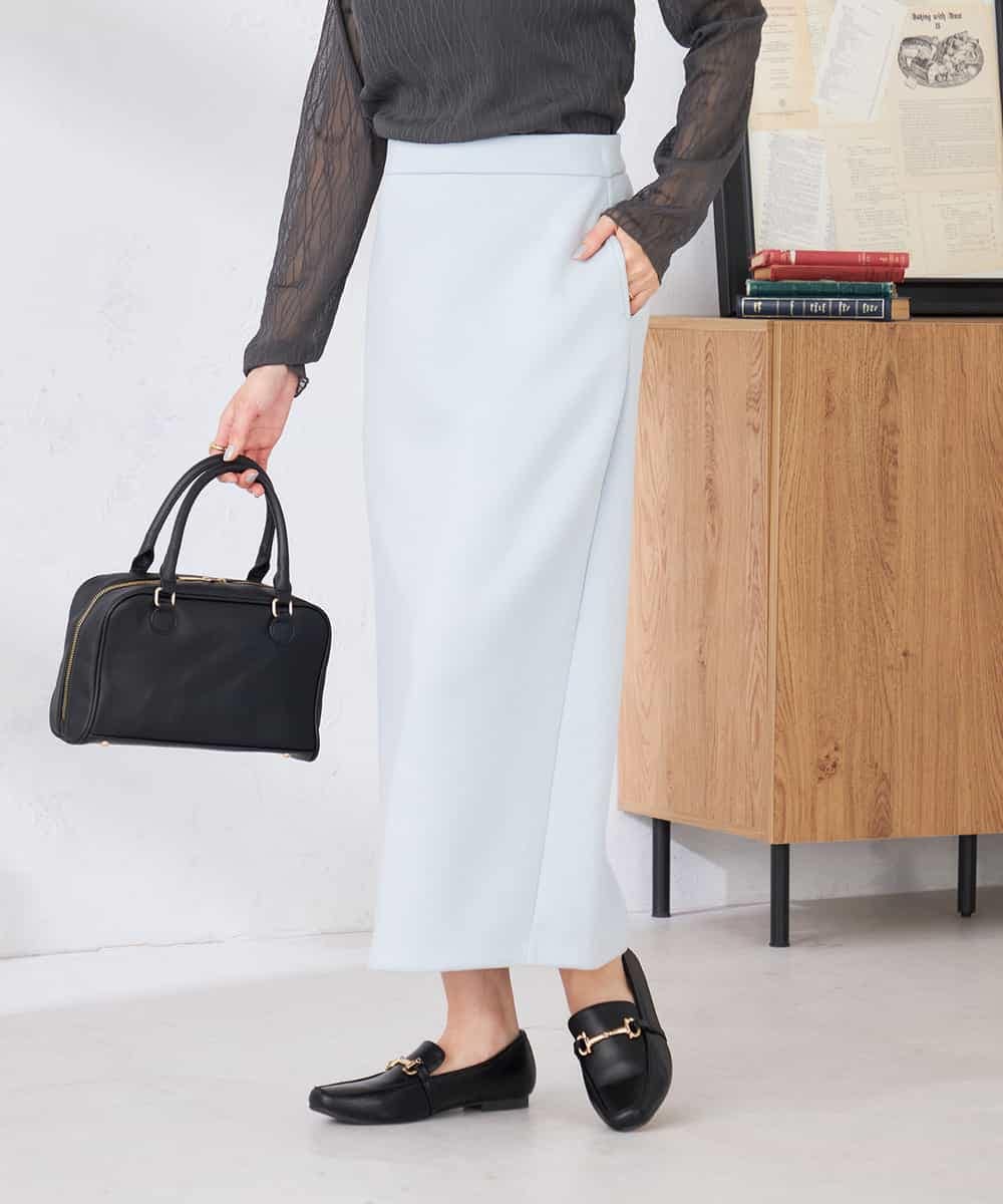 K2HED35049 a.v.v(アー・ヴェ・ヴェ) ダンボールナロースカート サックス