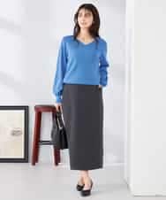 K2HED35049 a.v.v(アー・ヴェ・ヴェ) ダンボールナロースカート サックス