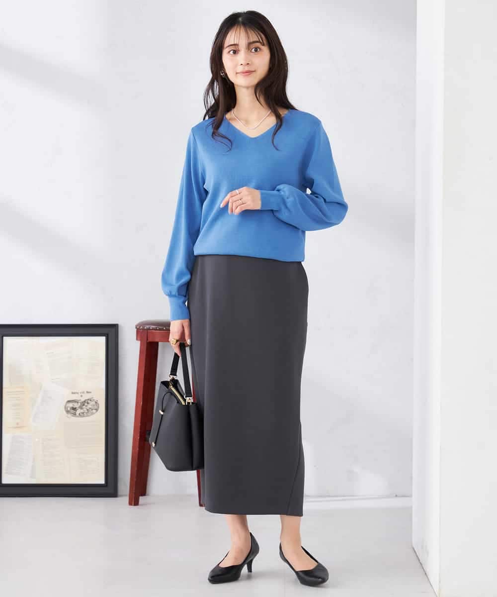 K2HED35049 a.v.v(アー・ヴェ・ヴェ) ダンボールナロースカート サックス