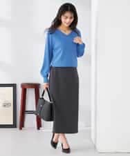 K2HED35049 a.v.v(アー・ヴェ・ヴェ) ダンボールナロースカート サックス