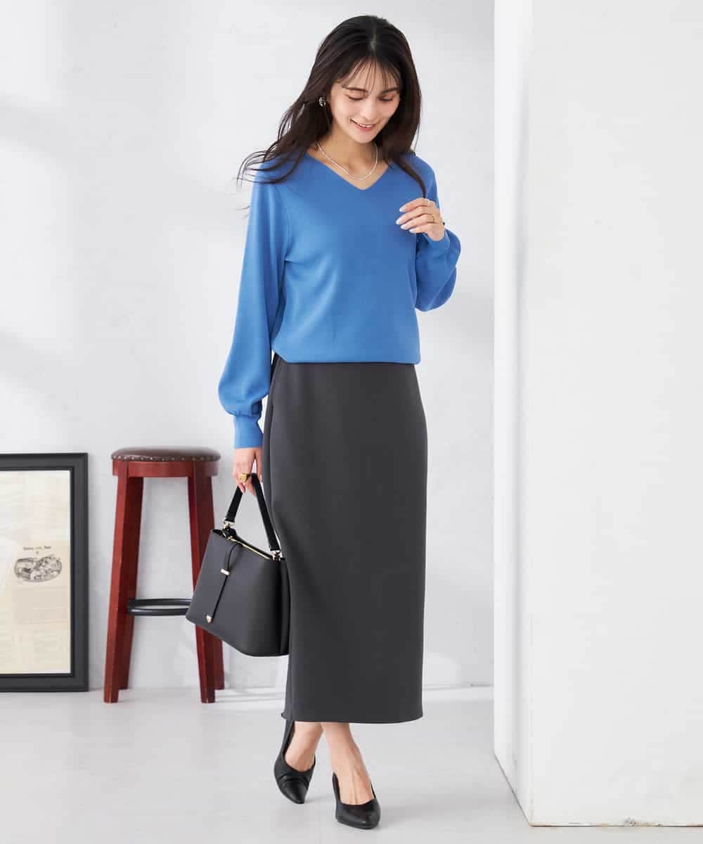 K2HED35049 a.v.v(アー・ヴェ・ヴェ) ダンボールナロースカート サックス