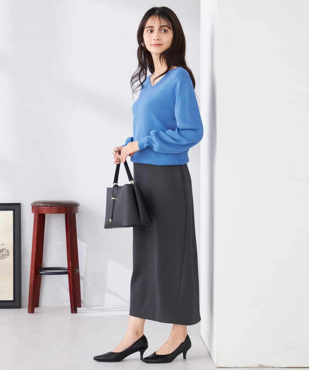 K2HED35049 a.v.v(アー・ヴェ・ヴェ) ダンボールナロースカート サックス