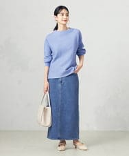 K2HFA02059 a.v.v(アー・ヴェ・ヴェ) デニムナロースカート ネイビー