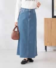 K2HFD02059 a.v.v(アー・ヴェ・ヴェ) Aラインデニムスカート ブルー