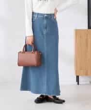 K2HFD02059 a.v.v(アー・ヴェ・ヴェ) Aラインデニムスカート ブルー