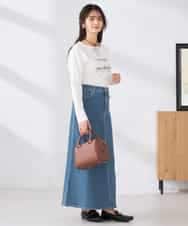 K2HFD02059 a.v.v(アー・ヴェ・ヴェ) Aラインデニムスカート ブルー