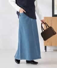 K2HFD02059 a.v.v(アー・ヴェ・ヴェ) Aラインデニムスカート ブルー