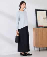 K2HFD02059 a.v.v(アー・ヴェ・ヴェ) Aラインデニムスカート ブルー