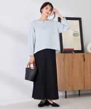 K2HFD02059 a.v.v(アー・ヴェ・ヴェ) Aラインデニムスカート ブルー