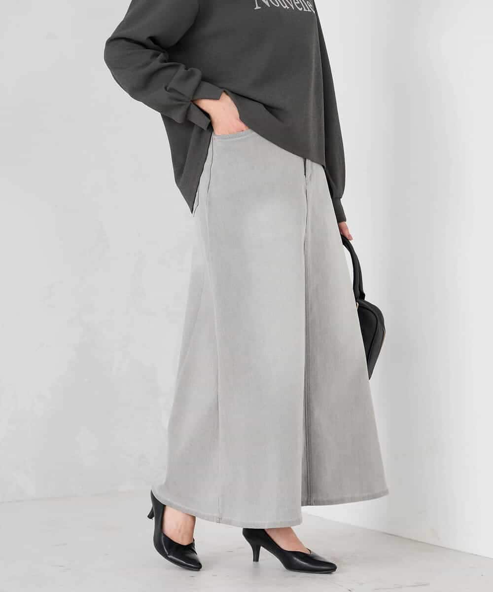 K2HFD02059 a.v.v(アー・ヴェ・ヴェ) Aラインデニムスカート ブルー