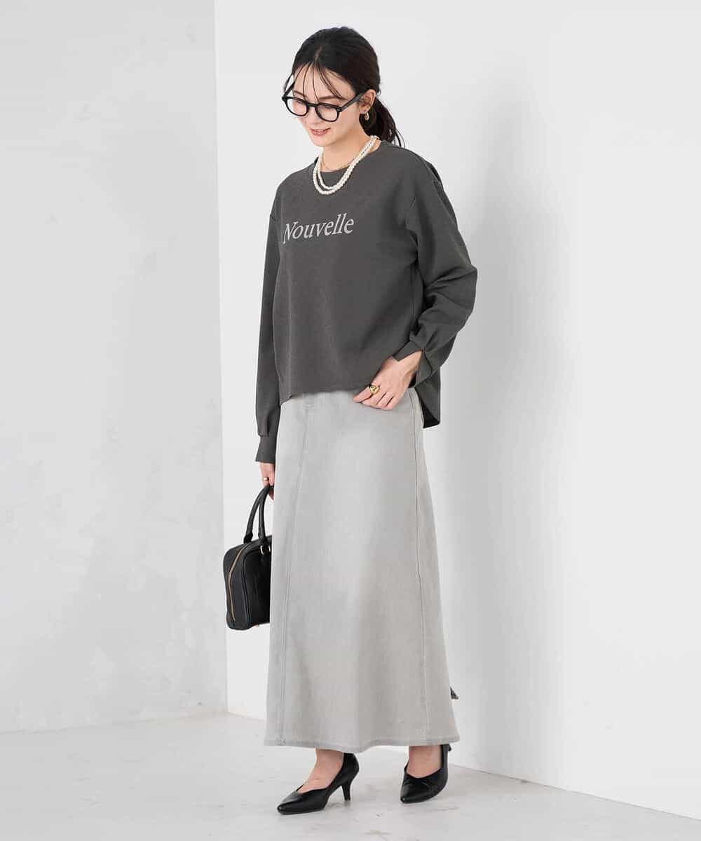 K2HFD02059 a.v.v(アー・ヴェ・ヴェ) Aラインデニムスカート ブルー