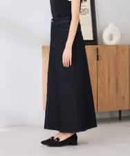 K2HFD02059 a.v.v(アー・ヴェ・ヴェ) Aラインデニムスカート ブルー