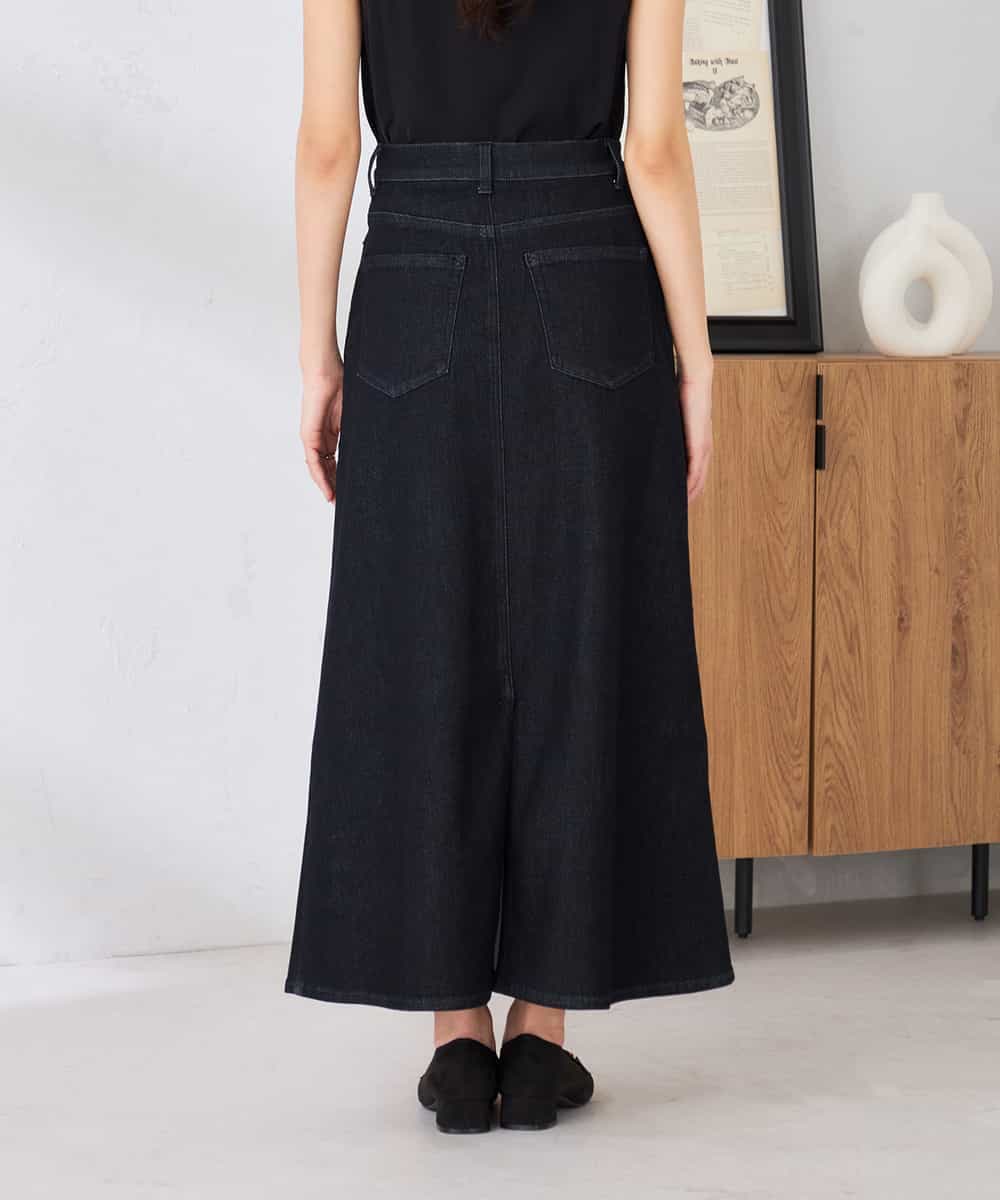 K2HFD02059 a.v.v(アー・ヴェ・ヴェ) Aラインデニムスカート ブルー