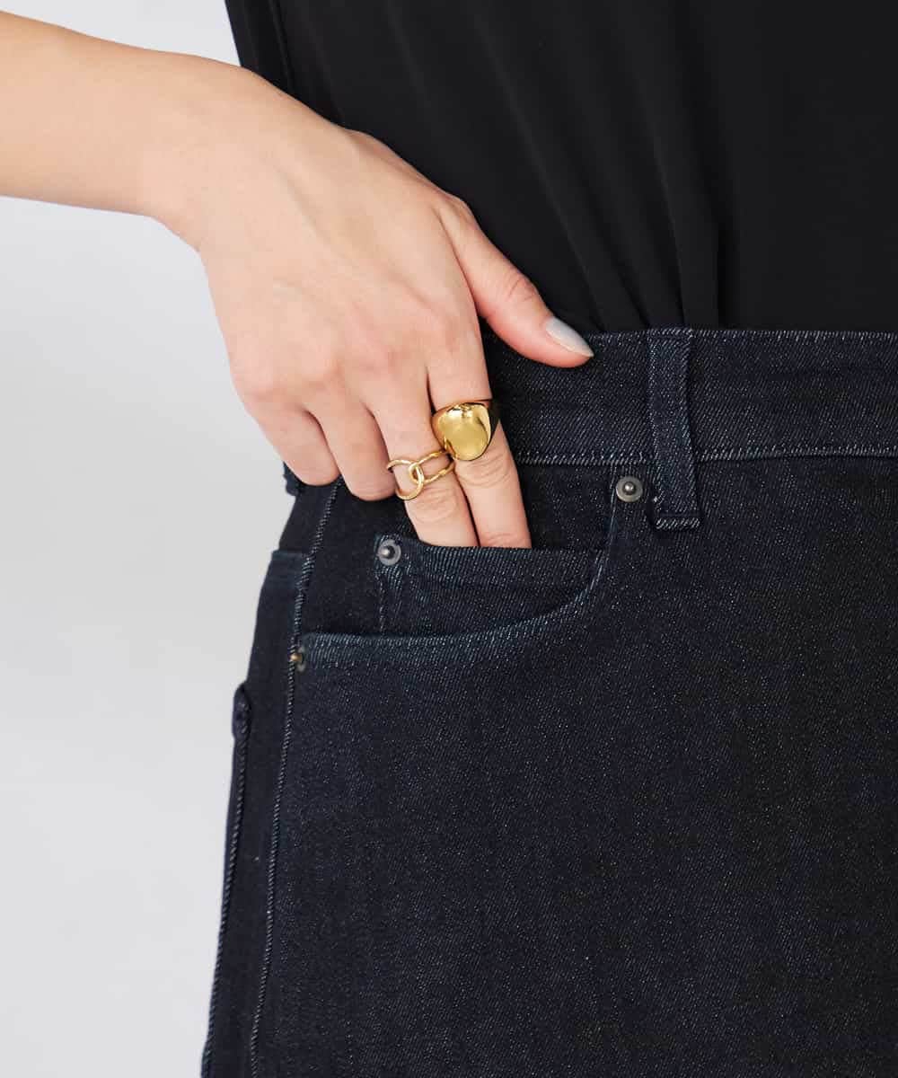 K2HFD02059 a.v.v(アー・ヴェ・ヴェ) Aラインデニムスカート ブルー