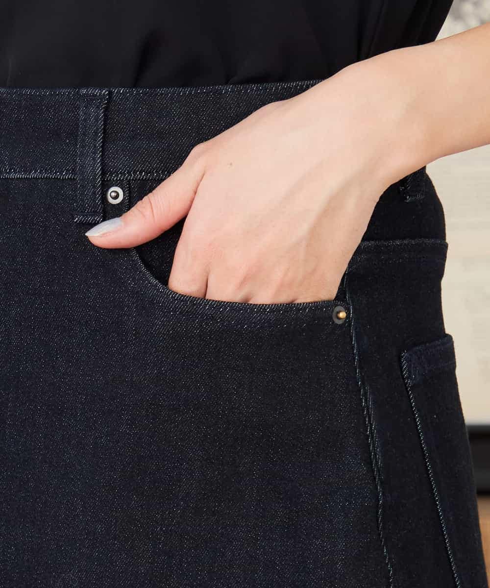 K2HFD02059 a.v.v(アー・ヴェ・ヴェ) Aラインデニムスカート ブルー