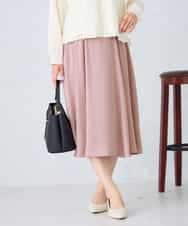 K2HFD14049 a.v.v(アー・ヴェ・ヴェ) 【洗える/イージーケア】シルキーサテンフレアスカート ピンク