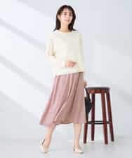 K2HFD14049 a.v.v(アー・ヴェ・ヴェ) 【洗える/イージーケア】シルキーサテンフレアスカート ピンク
