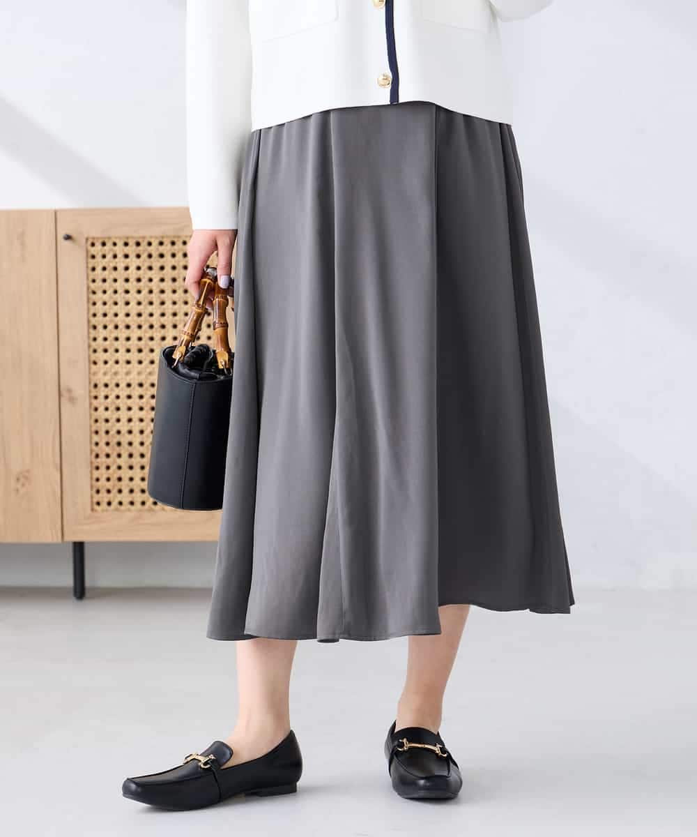 K2HFD14049 a.v.v(アー・ヴェ・ヴェ) 【洗える/イージーケア】シルキーサテンフレアスカート ピンク