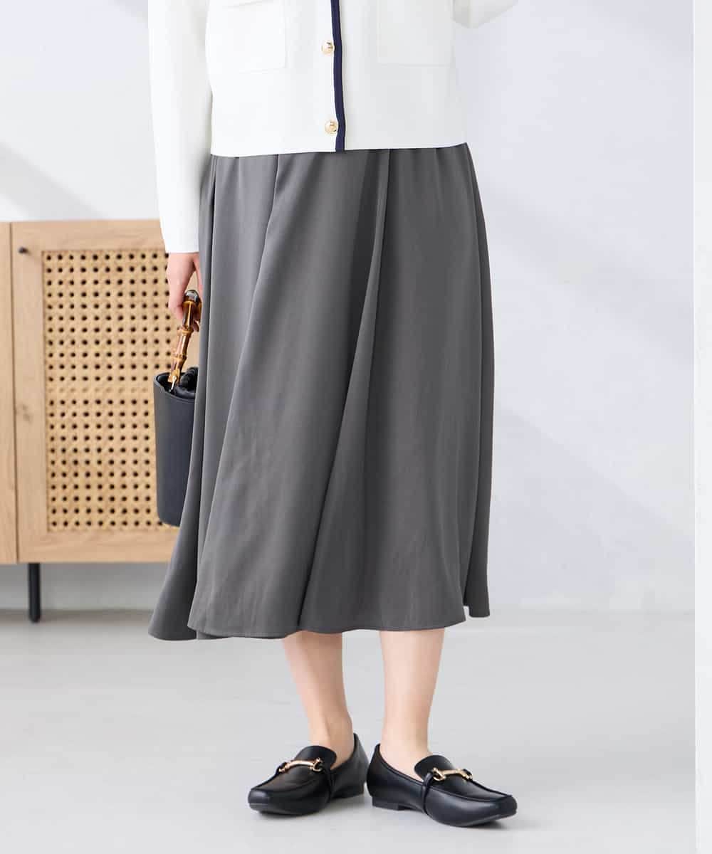 K2HFD14049 a.v.v(アー・ヴェ・ヴェ) 【洗える/イージーケア】シルキーサテンフレアスカート ピンク