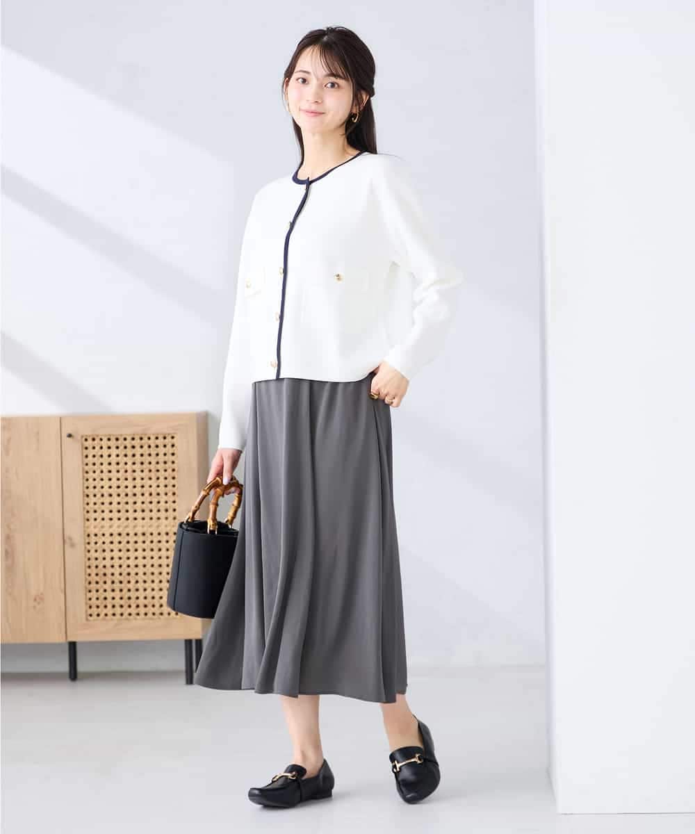 K2HFD14049 a.v.v(アー・ヴェ・ヴェ) 【洗える/イージーケア】シルキーサテンフレアスカート ピンク