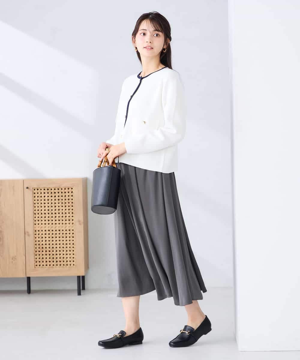 K2HFD14049 a.v.v(アー・ヴェ・ヴェ) 【洗える/イージーケア】シルキーサテンフレアスカート ピンク