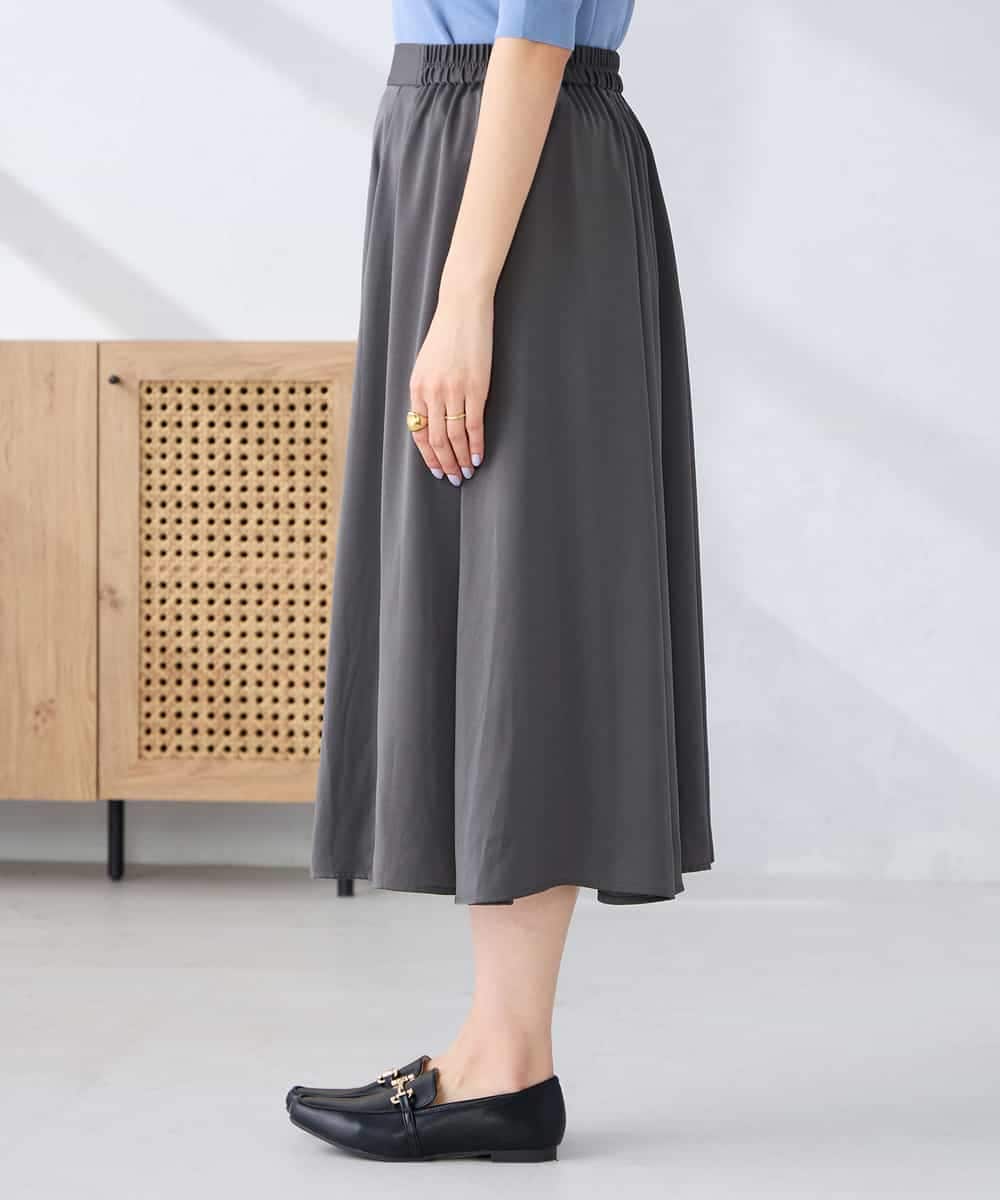 K2HFD14049 a.v.v(アー・ヴェ・ヴェ) 【洗える/イージーケア】シルキーサテンフレアスカート ピンク