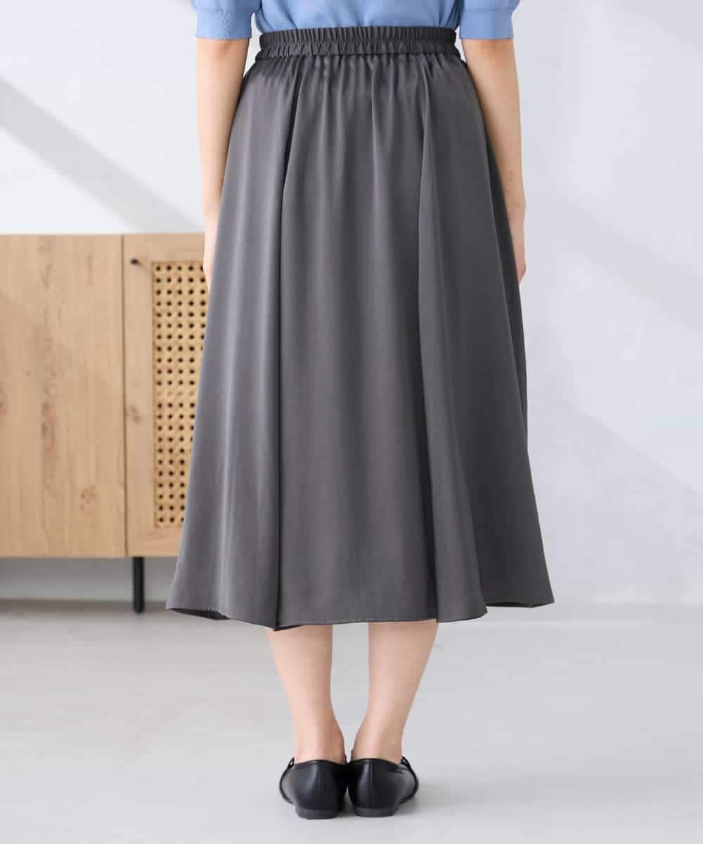 K2HFD14049 a.v.v(アー・ヴェ・ヴェ) 【洗える/イージーケア】シルキーサテンフレアスカート ピンク