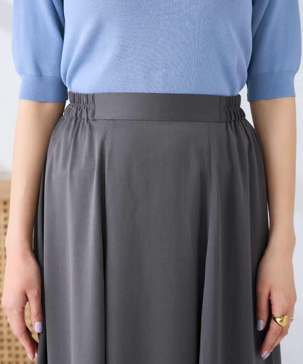 K2HFD14049 a.v.v(アー・ヴェ・ヴェ) 【洗える/イージーケア】シルキーサテンフレアスカート ピンク