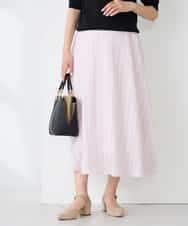 K2HFD16059 a.v.v(アー・ヴェ・ヴェ) 【洗える】ドビーストライプフレアスカート ピンク