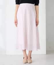 K2HFD16059 a.v.v(アー・ヴェ・ヴェ) 【洗える】ドビーストライプフレアスカート ピンク