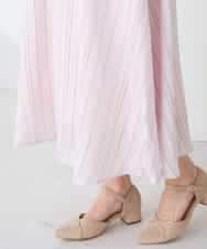 K2HFD16059 a.v.v(アー・ヴェ・ヴェ) 【洗える】ドビーストライプフレアスカート ピンク