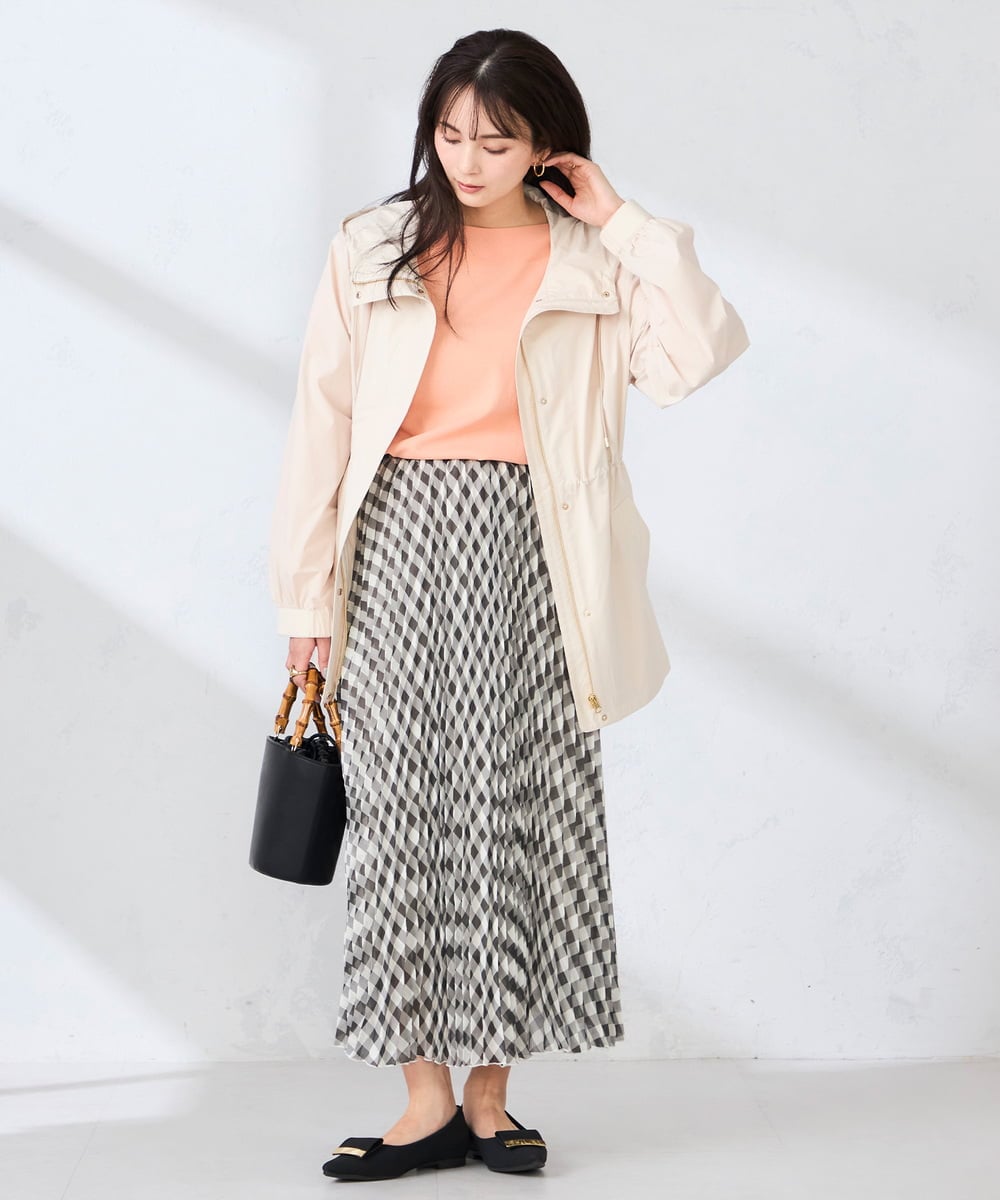 K2HFD20059 a.v.v(アー・ヴェ・ヴェ) ギンガムチェックプリーツスカート ブラック