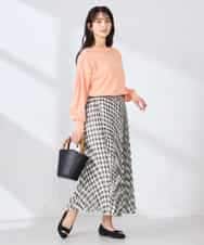 K2HFD20059 a.v.v(アー・ヴェ・ヴェ) ギンガムチェックプリーツスカート ブラック