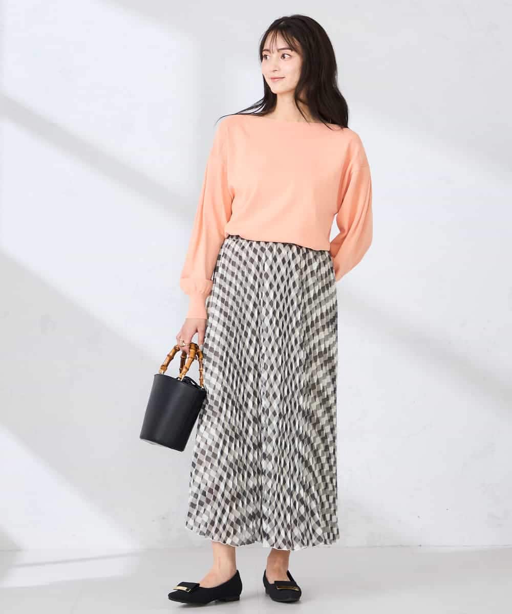 K2HFD20059 a.v.v(アー・ヴェ・ヴェ) ギンガムチェックプリーツスカート ブラック