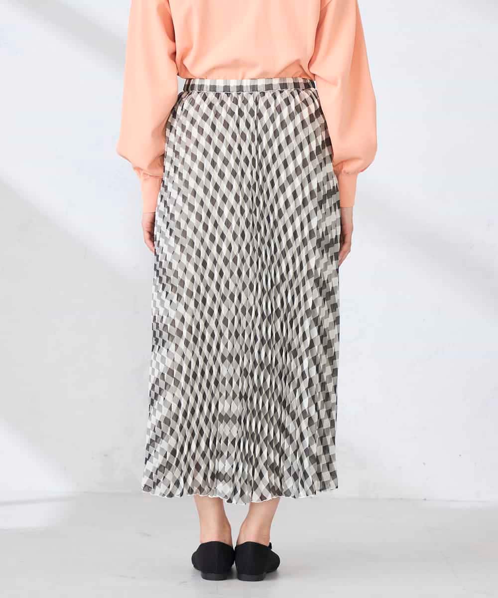 K2HFD20059 a.v.v(アー・ヴェ・ヴェ) ギンガムチェックプリーツスカート ブラック