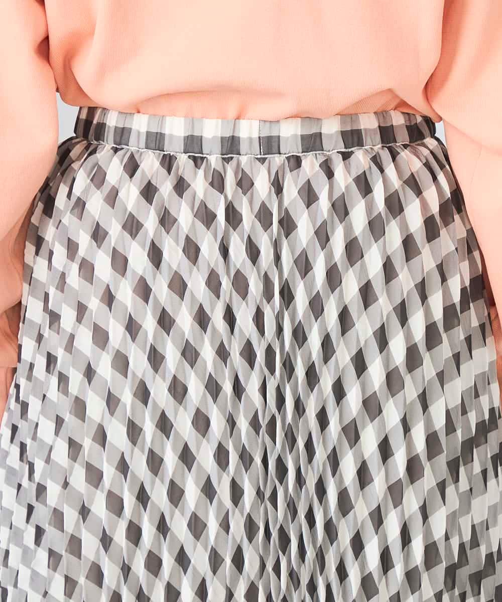 K2HFD20059 a.v.v(アー・ヴェ・ヴェ) ギンガムチェックプリーツスカート ブラック