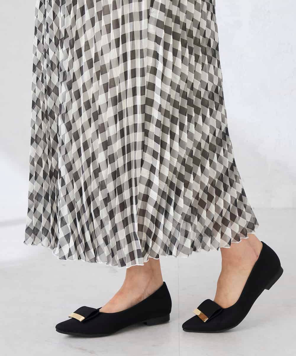 K2HFD20059 a.v.v(アー・ヴェ・ヴェ) ギンガムチェックプリーツスカート ブラック