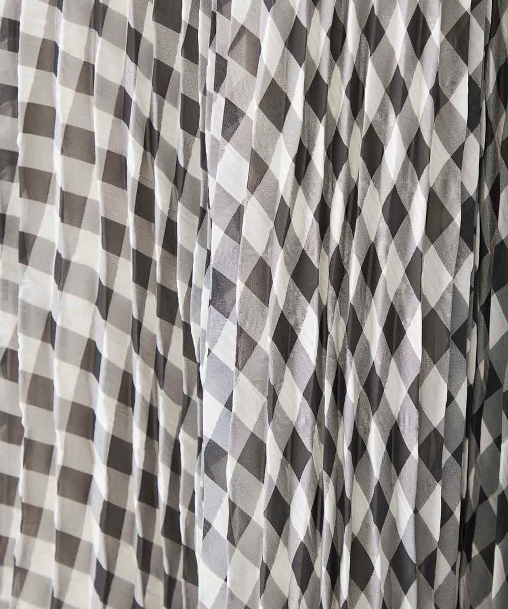 K2HFD20059 a.v.v(アー・ヴェ・ヴェ) ギンガムチェックプリーツスカート ブラック