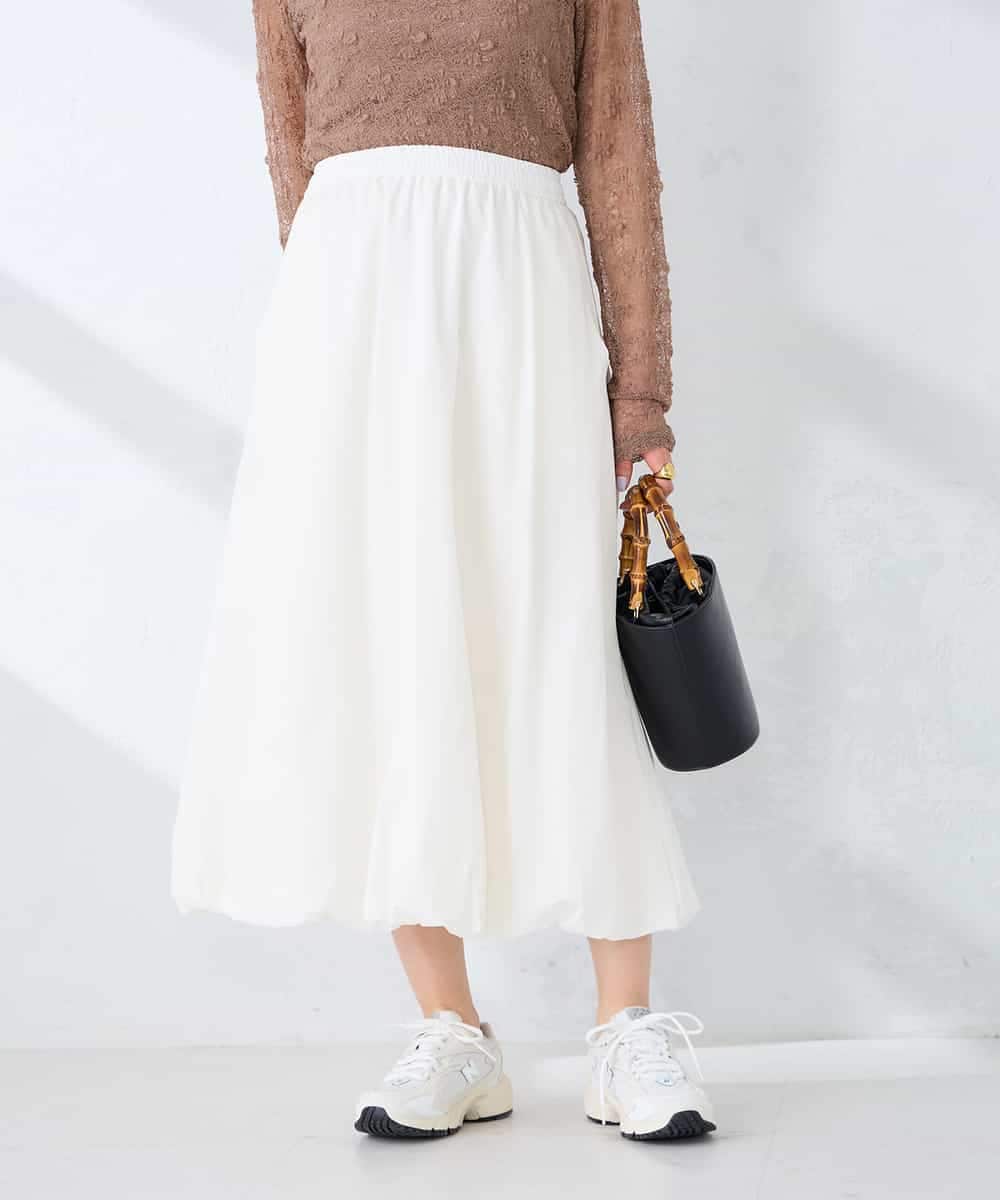 K2HFD21059 a.v.v(アー・ヴェ・ヴェ) バルーンスカート ホワイト