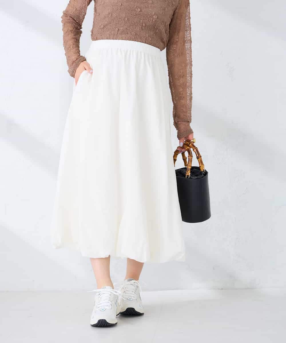 K2HFD21059 a.v.v(アー・ヴェ・ヴェ) バルーンスカート ホワイト