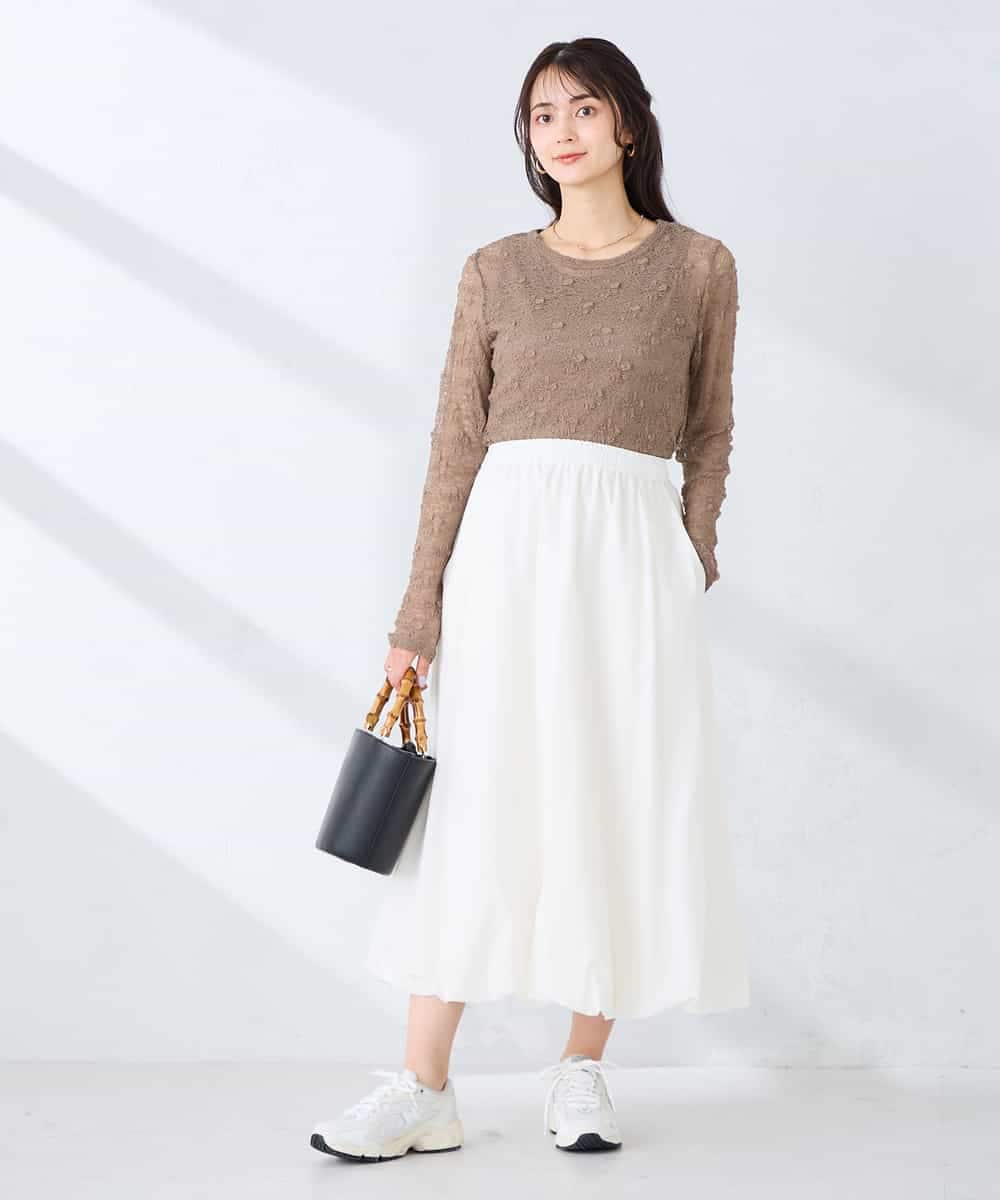 K2HFD21059 a.v.v(アー・ヴェ・ヴェ) バルーンスカート ホワイト